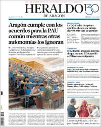 Portada de Heraldo de Aragón (Spain)