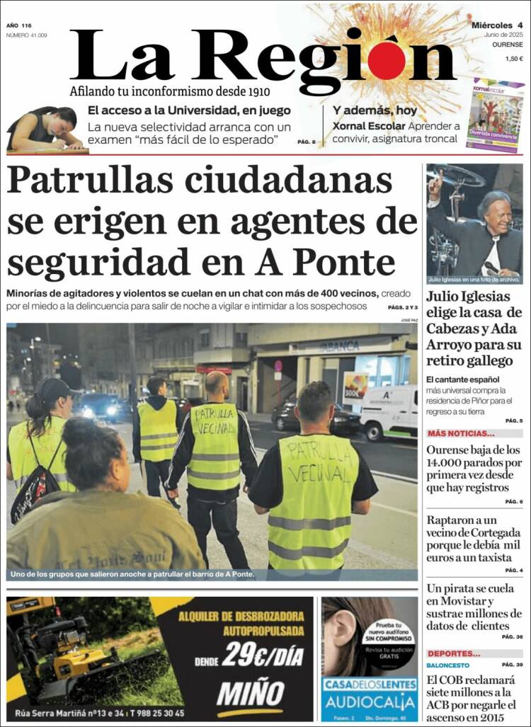 Portada de La Región de Ourense (Spain)