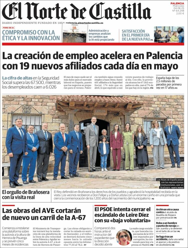 Portada de Norte de Castilla - Palencia (Spain)