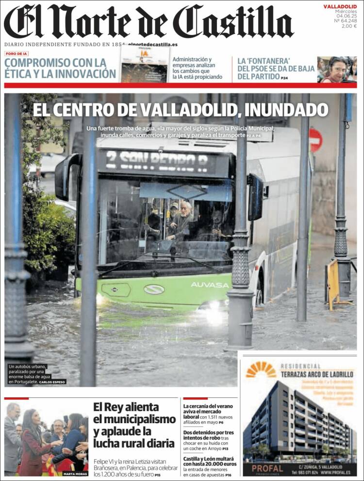 Portada de Norte de Castilla - Valladolid (Espagne)