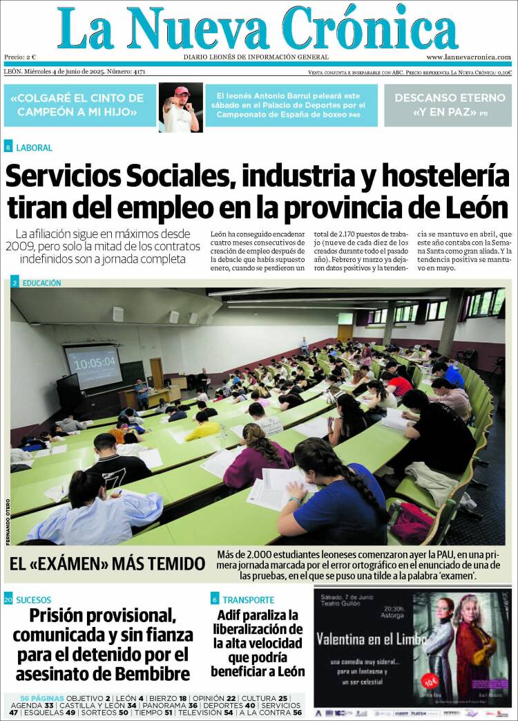Portada de La Nueva Crónica (España)