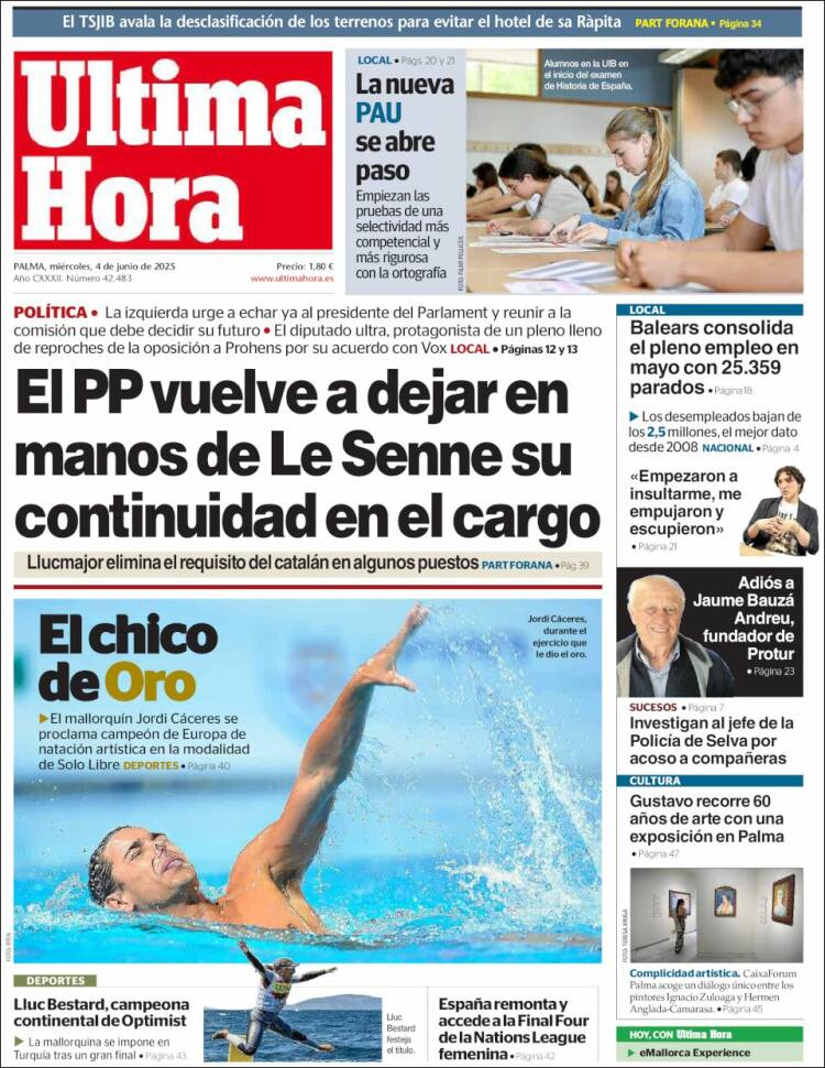 Portada de Última Hora (Spain)