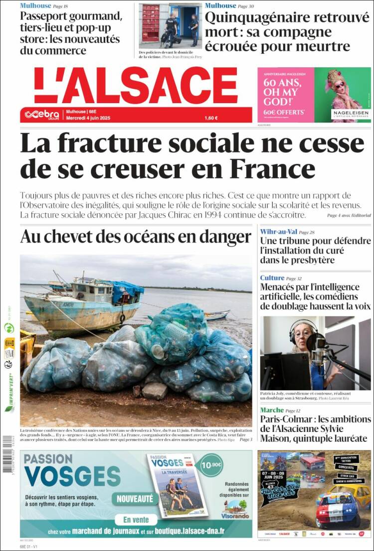 Portada de Journal L'Alsace (France)
