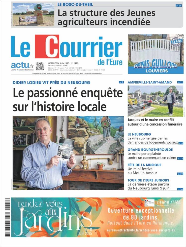 Portada de Le Courrier de l'Ouest (Francia)