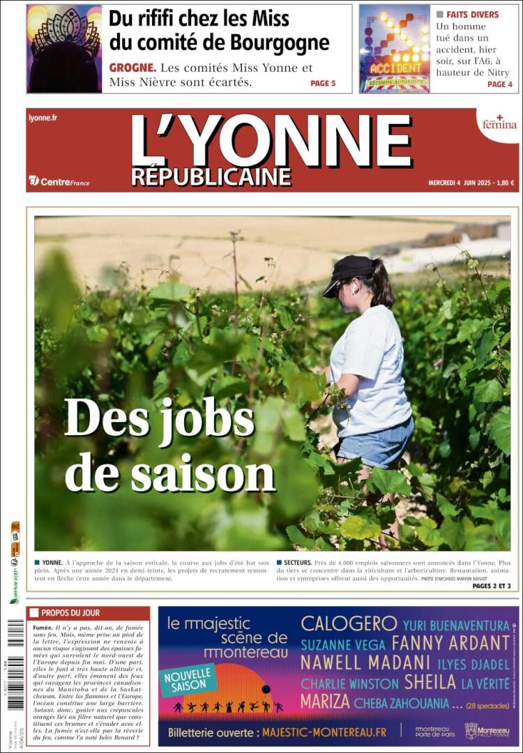Portada de L'Yonne-Républicaine (France)