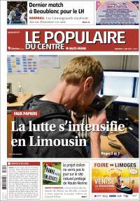 Portada de Le Populaire du Centre (France)