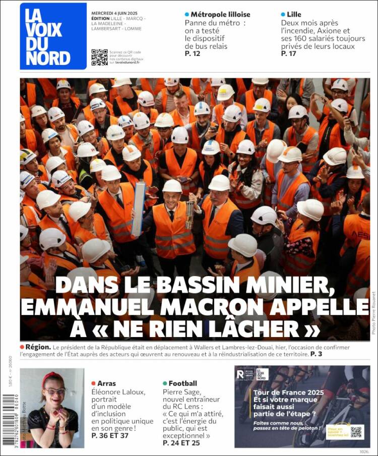 Portada de La Voix du Nord (France)