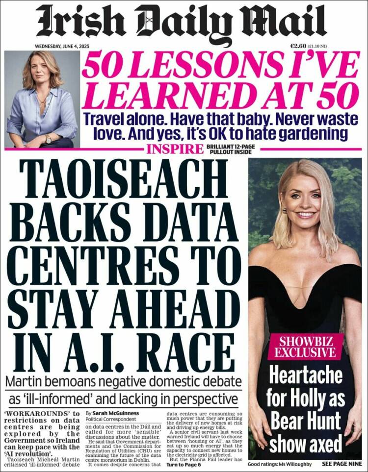 Portada de Irish Daily Mail (Ireland)