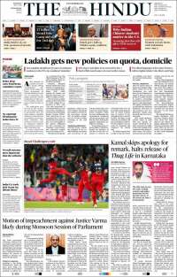 Portada de The Hindu (India)