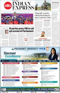 Portada de New Indian Express (India)