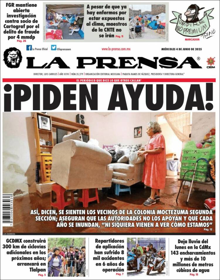 Portada de La Prensa (México)