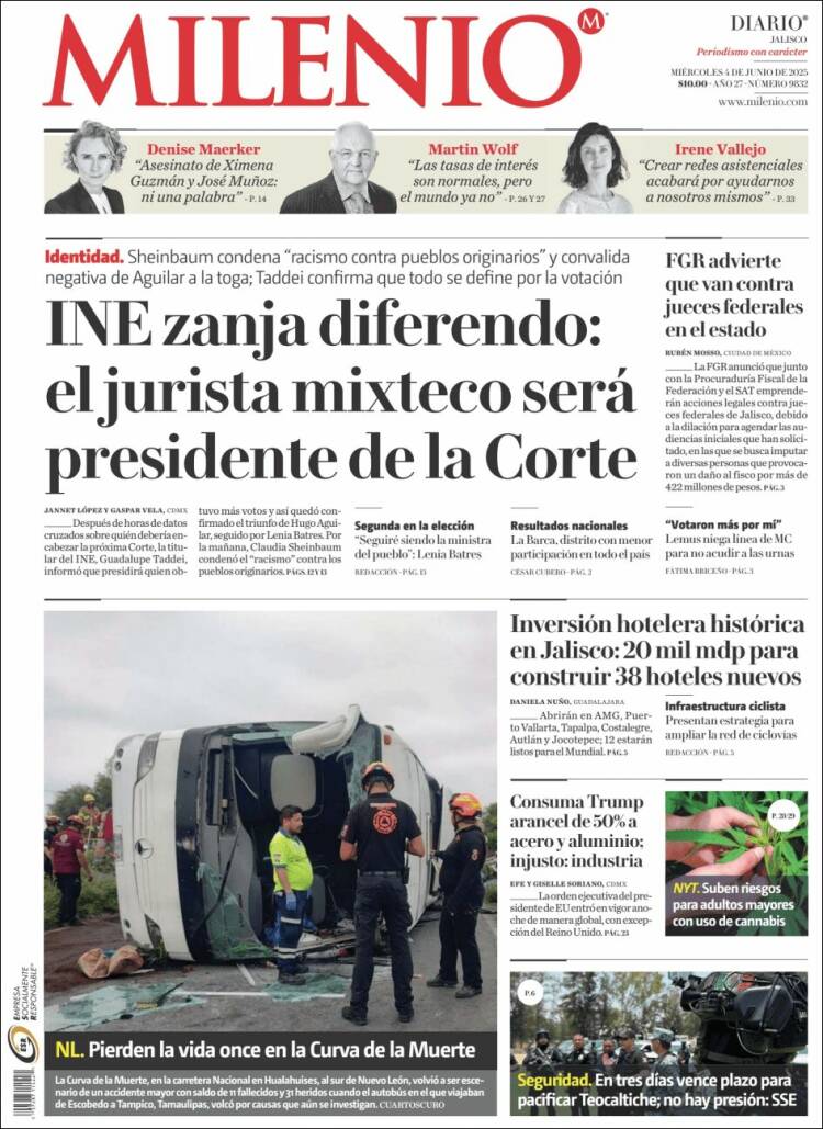 Portada de Milenio - Jalisco (Mexico)