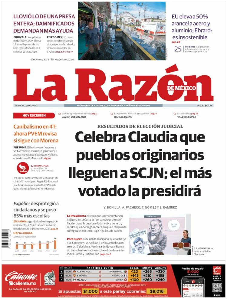 Portada de La Razón (México)