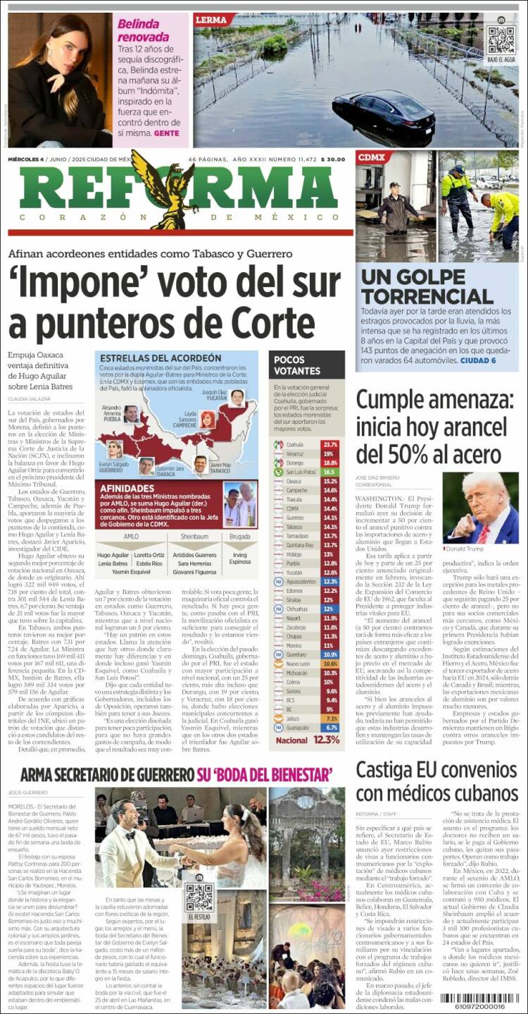 Portada de Reforma (México)