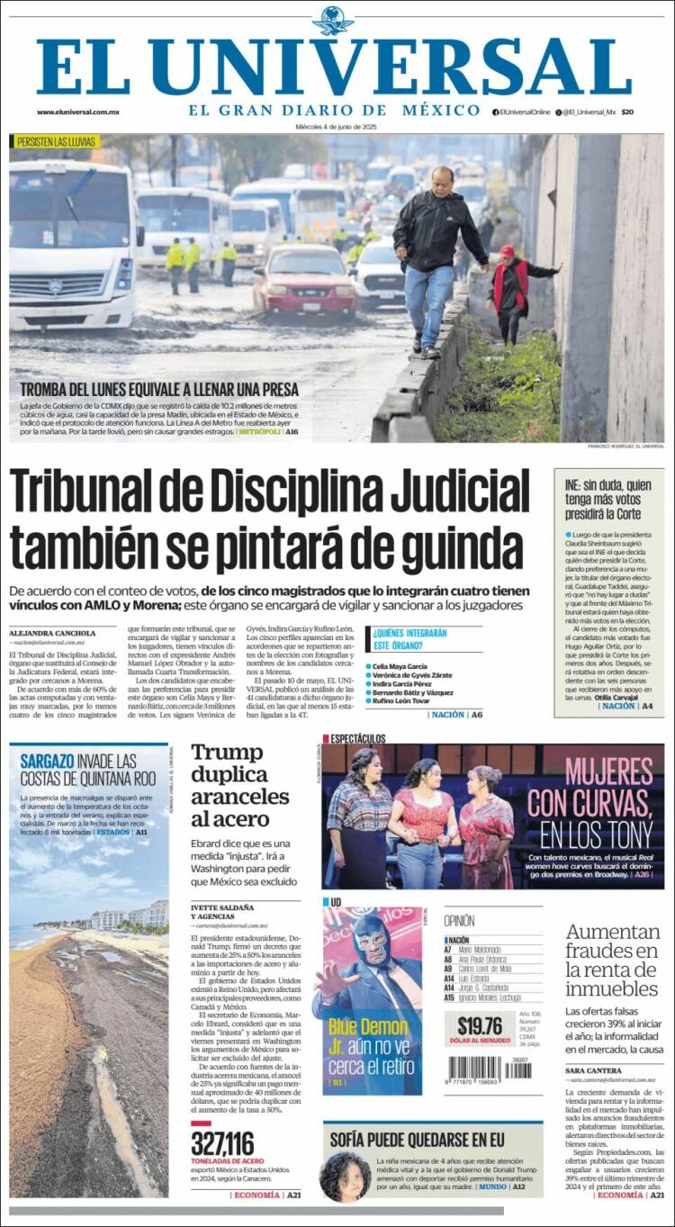 Portada de El Universal (México)