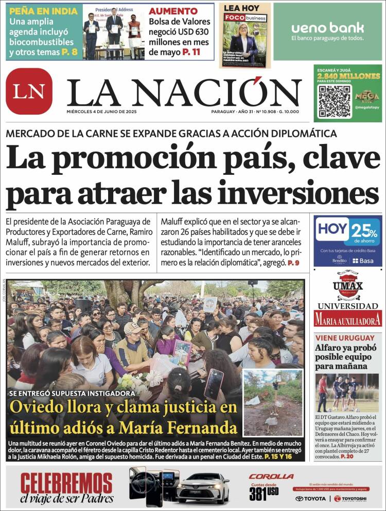 Portada de La Nación (Paraguay)