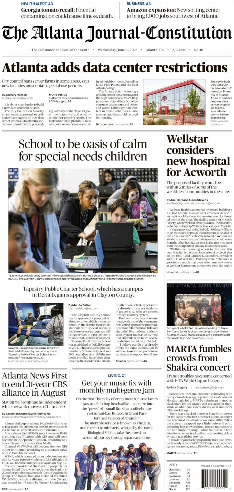 Portada de The Atlanta Journal-Constitution (États-Unis)