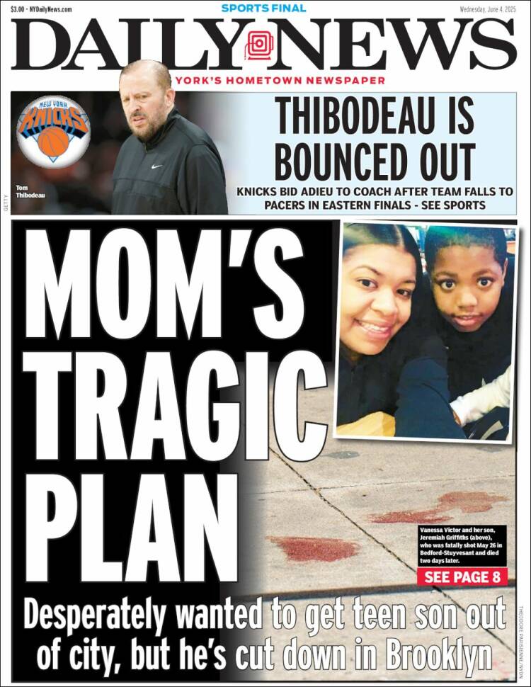 Portada de Daily News - New York (États-Unis)