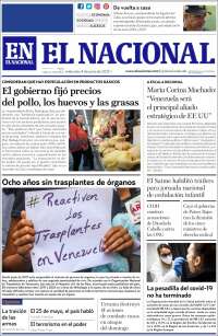 Portada de El Nacional (Venezuela)