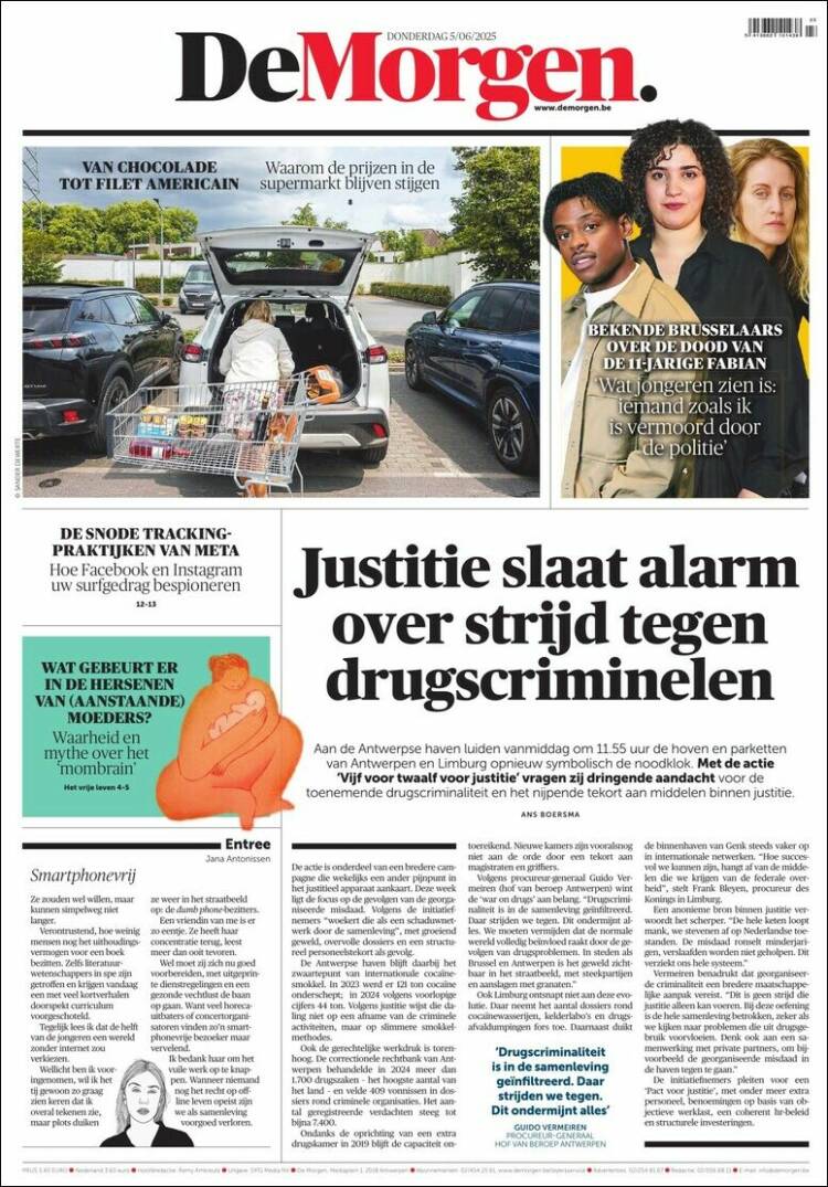 Portada de De Morgen (Belgium)