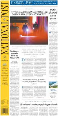 Portada de The National Post (Canada)
