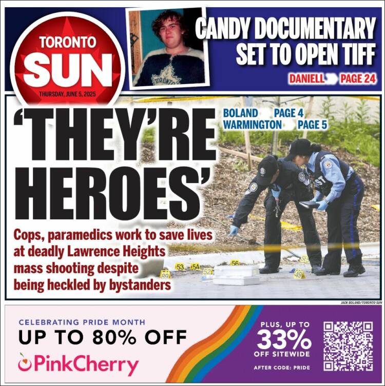 Portada de The Toronto Sun (Canada)