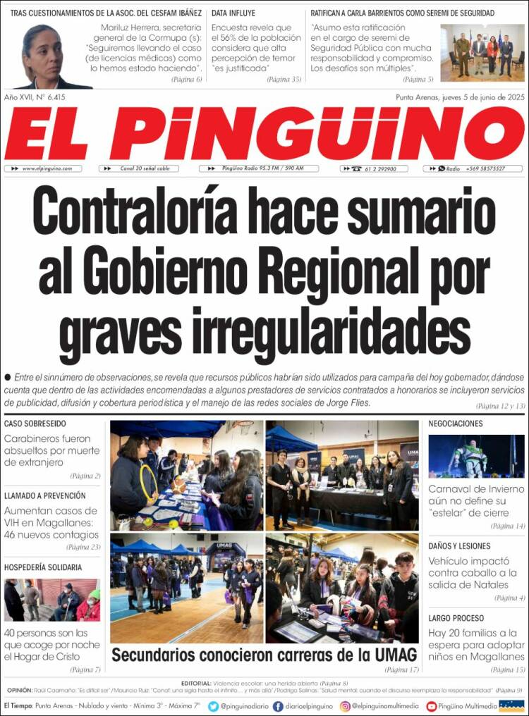 Portada de El Pingüino (Chile)