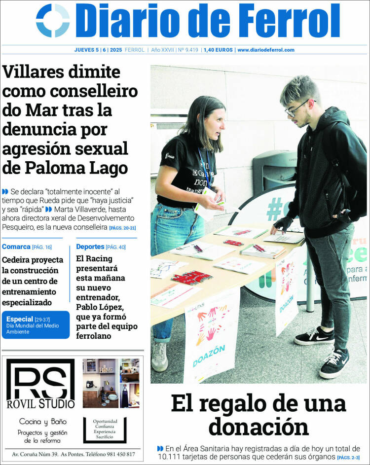 Portada de Diario de Ferrol (Espagne)