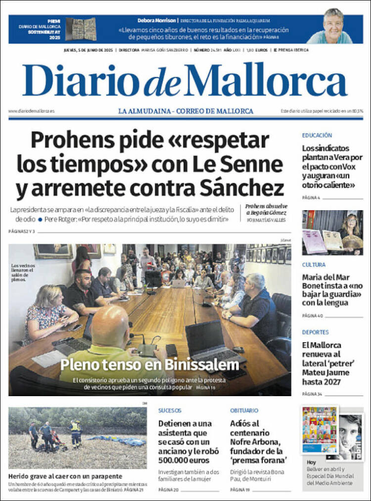 Portada de Diario de Mallorca (Espagne)