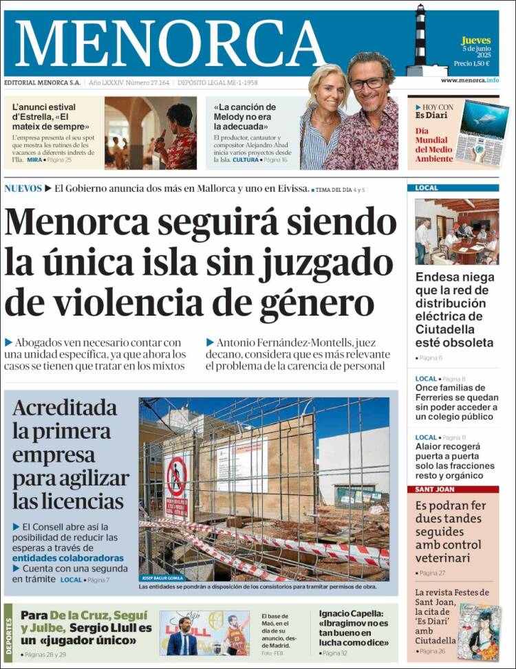 Portada de Menorca - Diario Insular (España)