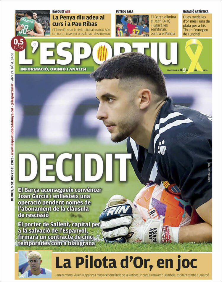 Portada de L'Esportiu (Espagne)