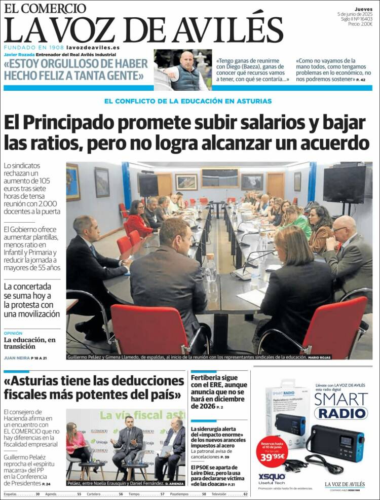 Portada de El Comercio - Avilés (España)