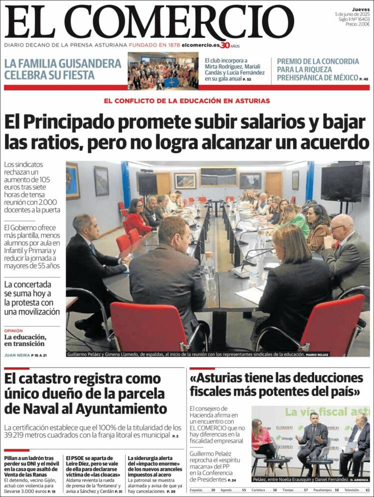 Portada de El Comercio - Gijón (Spain)