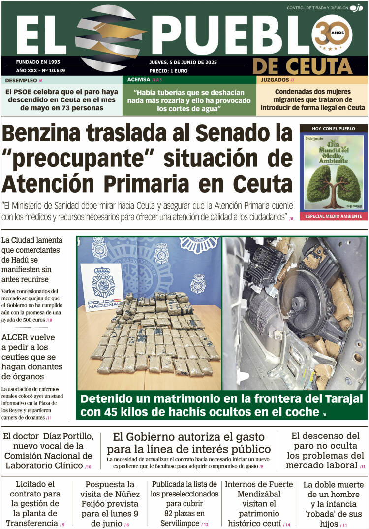 Portada de El Pueblo de Ceuta (Spain)