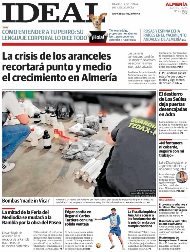 Portada de Ideal Almeria (Spain)