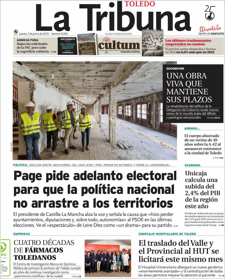Portada de La Tribuna de Toledo (Espagne)