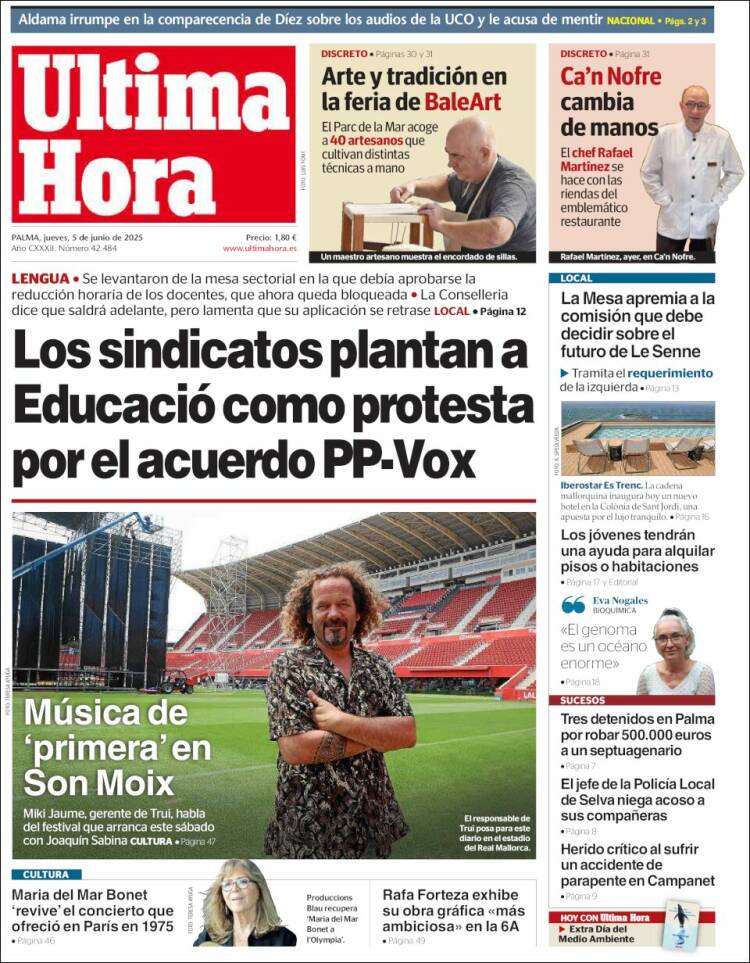 Portada de Última Hora (España)