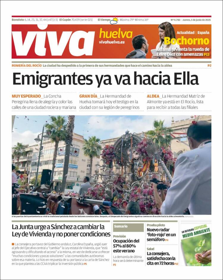 Portada de Viva Huelva (España)