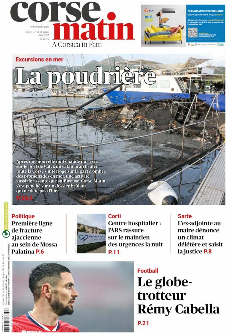 Portada de Corse-Matin (France)