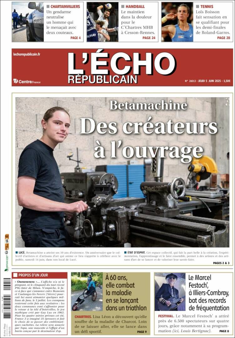 Portada de L'Echo Républicain (France)