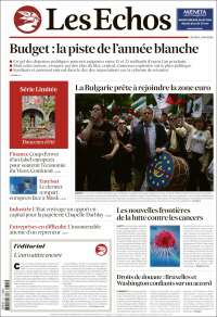 Portada de Les Echos (Francia)