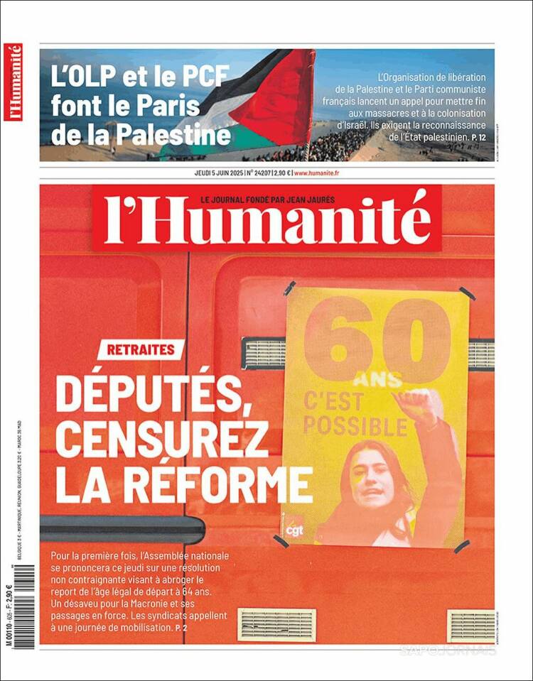 Portada de l'Humanite (France)
