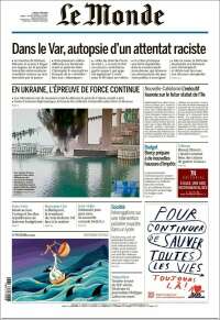 Portada de Le Monde (France)