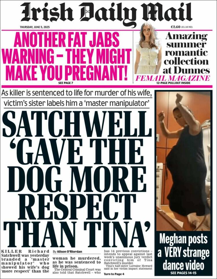 Portada de Irish Daily Mail (Ireland)