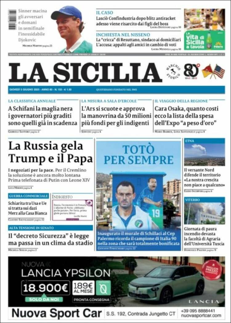 Portada de La Sicilia (Italie)