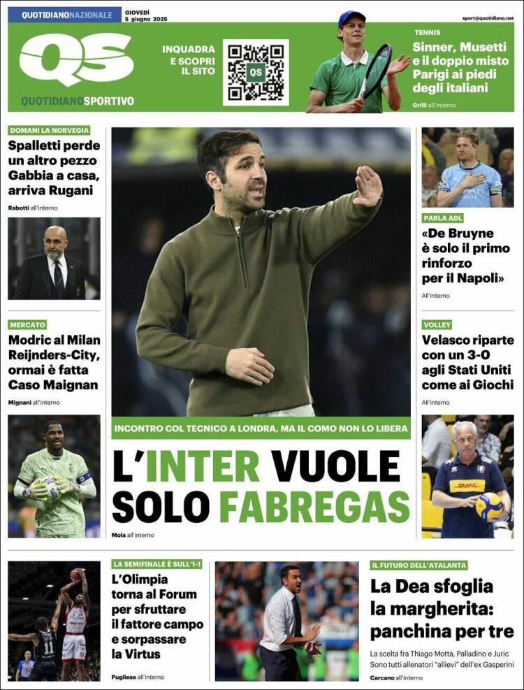 Portada de Quotidiano Sportivo (Italie)