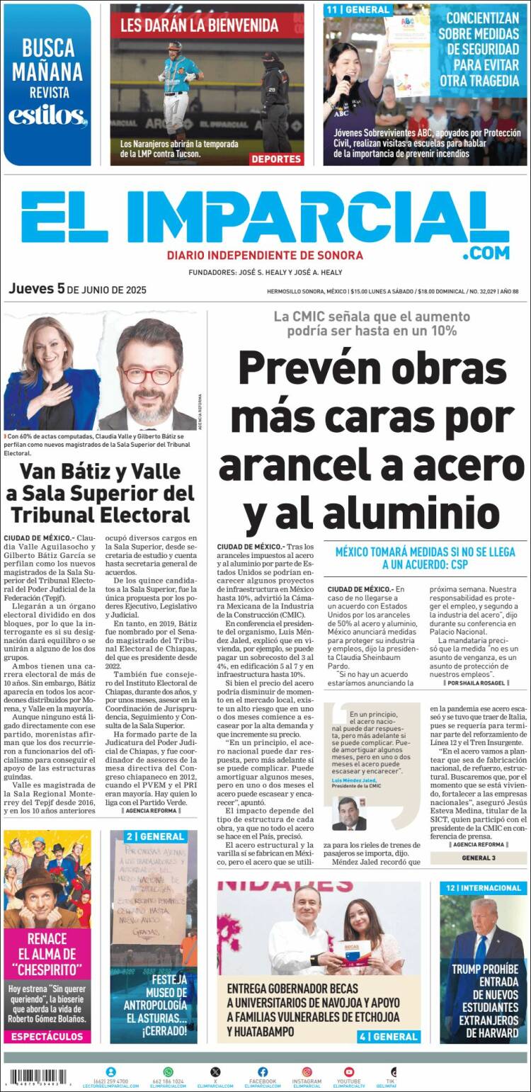 Portada de El Imparcial (Mexique)
