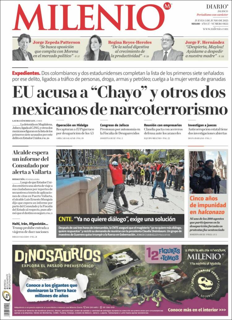 Portada de Milenio - Jalisco (Mexico)