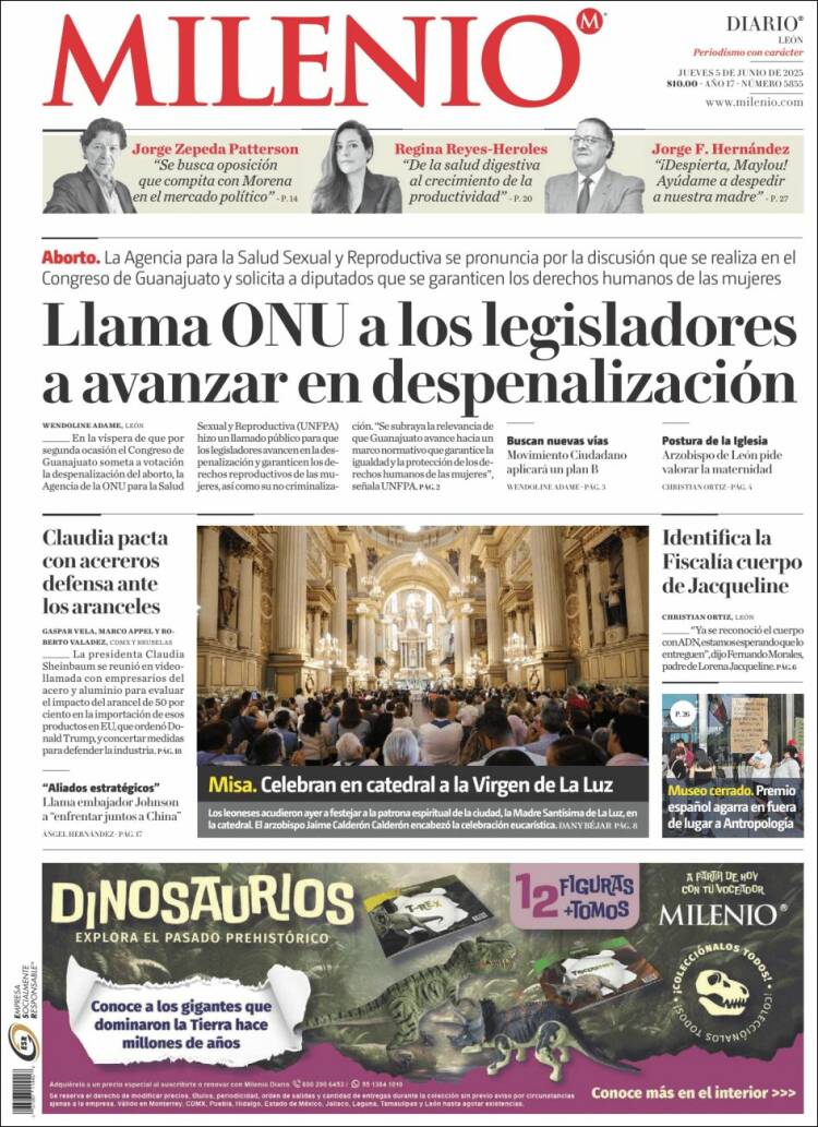 Portada de Milenio de León (México)