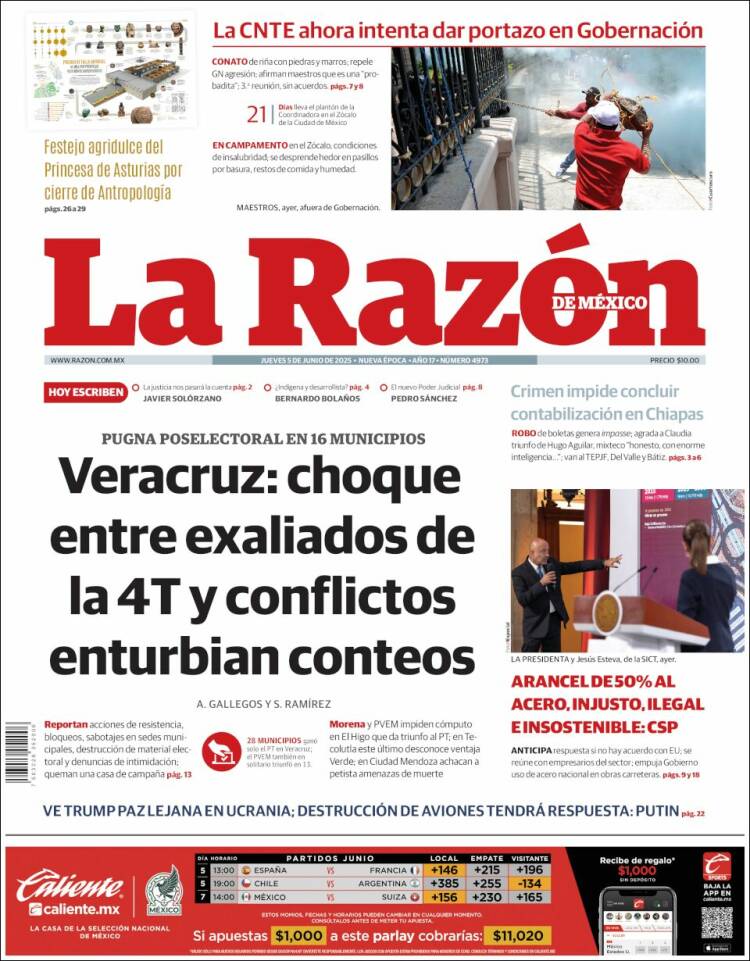 Portada de La Razón (México)